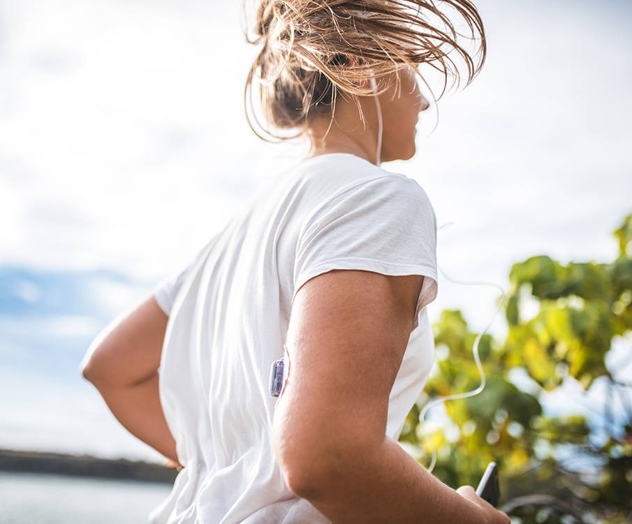 woman running outside