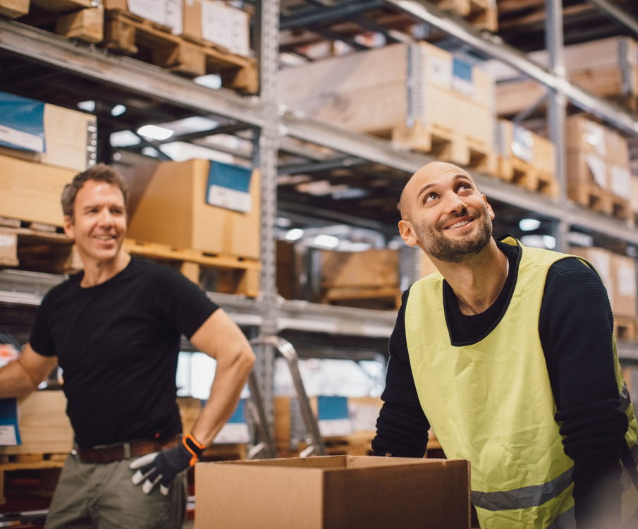 supply chain employees in fulfillment center